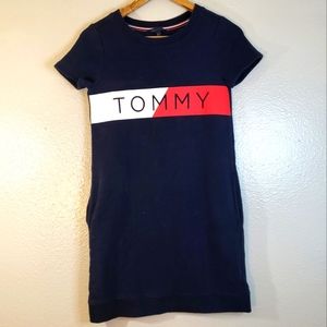 Tommy Hilfiger Logo Short Sleeve Sweater Dress